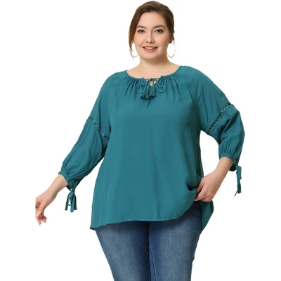 Agnes Orinda Women's Plus Size Long Sleeve Tie Winter Trendy Basic Tunic Blouse 10 Agnes Orinda Women's Plus Size Long Sleeve Tie Winter Trendy Basic Tunic Blouse - Image 10