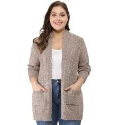 Agnes Orinda Women's Plus Size Winter Outerwear Open Front Knit Sweater Cardigan -Agnes Sales Store GUEST 5f3dee52 6bbd 42ad a450 05adf08a010b