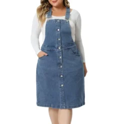 Agnes Orinda Women's Plus Size Jeans Button Front Adjustable Strap Denim Overall Dress -Agnes Sales Store GUEST 602ae3ae 0036 4f12 be96 d26a099f3d97