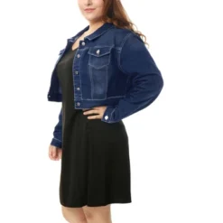 Agnes Orinda Women's Plus Size Cropped Long Sleeve Trendy Fashion Denim Jean Jackets -Agnes Sales Store GUEST 6172db9b 44ee 493a 91b0 cb40e403d893