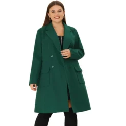 Agnes Orinda Women's Plus Size Winter Peacoat Notched Lapel Double Breasted Long Overcoats -Agnes Sales Store GUEST 6197cbf8 e699 4e87 9340 edbd7443cf97