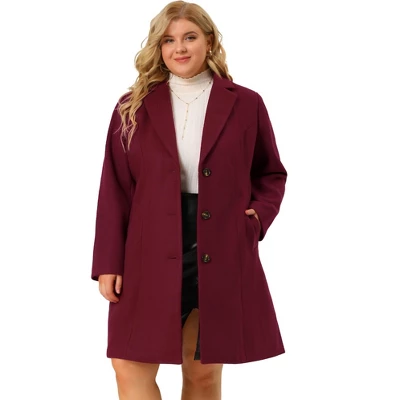 Agnes Orinda Women's Plus Size Winter Notched Lapel Single Breasted Pea Coat 7 Agnes Orinda Women's Plus Size Winter Notched Lapel Single Breasted Pea Coat - Image 7