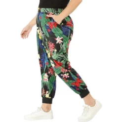 Agnes Orinda Women's Plus Size Adjustable Elastic Waist Pockets Tropical Harem Jogger Pants -Agnes Sales Store GUEST 628c5356 18d7 41ec 9e41 69fde3de1f3f