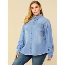Agnes Orinda Women's Plus Size Button Down Long Sleeve Denim Shirts 11 Agnes Orinda Women's Plus Size Button Down Long Sleeve Denim Shirts -Agnes Sales Store GUEST 62c2c9db e8d1 4874 9f27 af7bd2b755e6