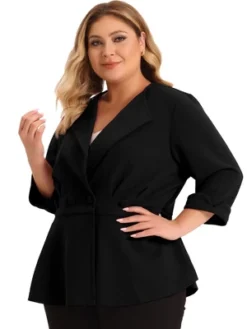 Agnes Orinda Women's Plus Size Ruffle Peplum Ruched Curvy Formal Outfits Blazers -Agnes Sales Store GUEST 62e841de 94f0 423c 9bd5 4e42bd3b1540