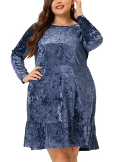 Agnes Orinda Women's Plus Size Velvet Ruffle Hem Party Dress 9 Agnes Orinda Women's Plus Size Velvet Ruffle Hem Party Dress -Agnes Sales Store GUEST 6373155e ab69 4234 a04a e9cbad4e8568