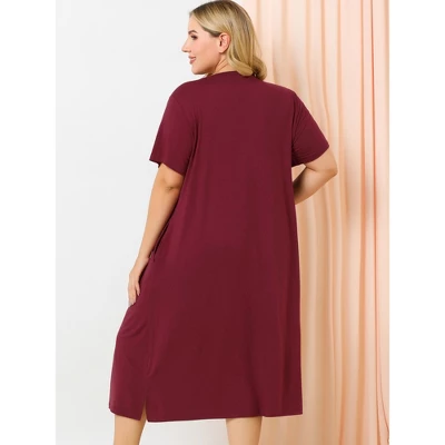 Agnes Orinda Womens Plus Size Short Sleeve Cute Cat Print Pockets Nightgown 4 Agnes Orinda Womens Plus Size Short Sleeve Cute Cat Print Pockets Nightgown - Image 4