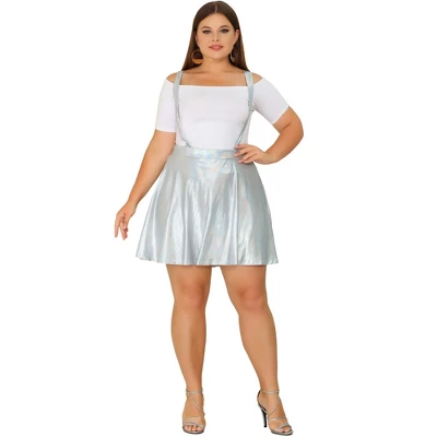 Agnes Orinda Women's Plus Size Glittery Adjustable Strap Elastic Waist Party Skater Skirts 2 Agnes Orinda Women's Plus Size Glittery Adjustable Strap Elastic Waist Party Skater Skirts - Image 2