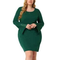 Agnes Orinda Women's Plus Size Cocktail Party Lace Bodycon Bell Sleeve Dress -Agnes Sales Store GUEST 654ece69 389f 42e8 bf1e 1e7680fbcb2f
