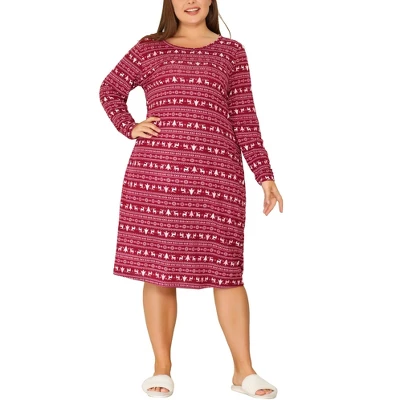 Agnes Orinda Women's Plus Size Comfy Long Sleeve Sleep Dress Nightgown 5 Agnes Orinda Women's Plus Size Comfy Long Sleeve Sleep Dress Nightgown - Image 5