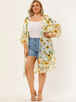 Agnes Orinda Women's Plus Size Floral Long Sleeve Holiday Cardigans 2 Agnes Orinda Women's Plus Size Floral Long Sleeve Holiday Cardigans - Image 2