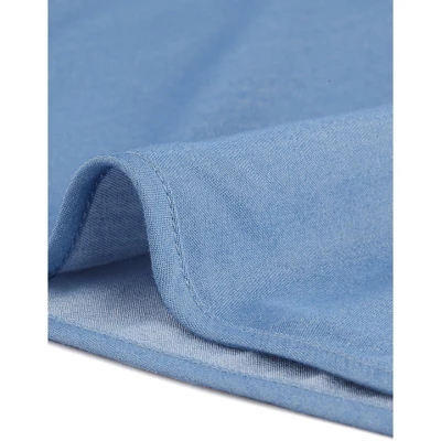 Agnes Orinda Women's Plus Size Denim Short Drawstring Elastic Waist Slant Pockets Shorts Light 5 Agnes Orinda Women's Plus Size Denim Short Drawstring Elastic Waist Slant Pockets Shorts Light - Image 5