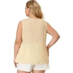 Agnes Orinda Women's Plus Size Blouses Lace Swiss Dots Sleeveless Summer Babydoll Tops -Agnes Sales Store GUEST 65f8b612 1804 4a8b bb63 3a5f763a050b