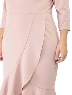 Agnes Orinda Women's Plus Size Cocktail V-neck Wrap Ruffled Midi Bodycon Dresses -Agnes Sales Store GUEST 66068fe0 0a1b 4648 b72a 3453690ef281