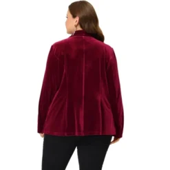 Agnes Orinda Women's Plus Size Festival Party Button Notched Lapel Velvet Blazer -Agnes Sales Store GUEST 6655d8da e028 49f0 83f3 c6c07f37c4aa