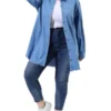 Agnes Orinda Women's Plus Size Lightweight Button Down Denim Long Sleeve Shirt Jacket