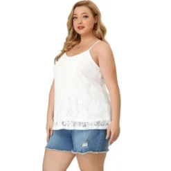 Agnes Orinda Women's Plus Size Lace Floral Adjustable Strap Elegant Camisole -Agnes Sales Store GUEST 66949477 4b3c 47b4 ae17 d6d7c56cbc26