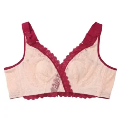 Agnes Orinda Women Plus Wirefree 5-Hook Sheer Lace Trim Adjustable Straps Comfort Bra -Agnes Sales Store GUEST 673332b8 6e2d 4386 8280 6fbc82a5a375