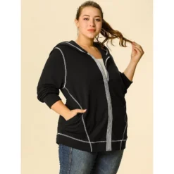 Agnes Orinda Women's Plus Size Hoodie Zip Front Long Sleeve With Pockets Track Jacket -Agnes Sales Store GUEST 67f1f9f1 4b2d 4957 be68 b2cb0cea2529
