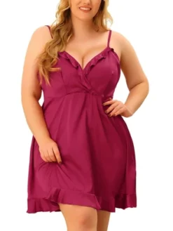Agnes Orinda Women's Plus Size Satin Ruffle Trim Lingerie V Neck Sleepwear Slips Pajamas Nightgown 9 Agnes Orinda Women's Plus Size Satin Ruffle Trim Lingerie V Neck Sleepwear Slips Pajamas Nightgown -Agnes Sales Store GUEST 6878e3ff c858 4a7f 8824 c39eefe1c870