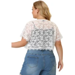 Agnes Orinda Women's Plus Size Sheer Lace Open Front Lightweight Shrugs -Agnes Sales Store GUEST 6972351b 09a9 445a 81ae a0923a0594ef