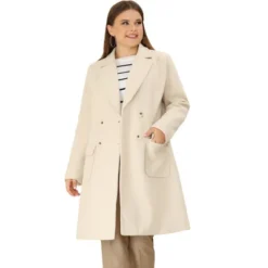 Agnes Orinda Women's Plus Size Winter Peacoat Notched Lapel Double Breasted Long Overcoats -Agnes Sales Store GUEST 69d8a7bc 20a7 4de4 a51d d3a7f703d613