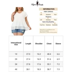 Agnes Orinda Women's Plus Size Casual Flare Sleeve Double Layers Chiffon Blouse -Agnes Sales Store GUEST 6ae54023 05f8 49c3 8fe4 3e5fd1d08553