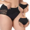Agnes Orinda Women's 3-Pack Lace Trim High Rise Solid Brief Stretchy Underwear