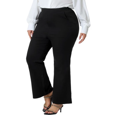 Agnes Orinda Women's Plus Size Bell Bottom Flare Leg Stretchy High Waist With Pockets Long Pants 5 Agnes Orinda Women's Plus Size Bell Bottom Flare Leg Stretchy High Waist With Pockets Long Pants - Image 5