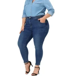 Agnes Orinda Women's Plus Size Jean High Waist Buckle Decor Slash Pocket Work Stretch Washed Denim Skinny Jeans 12 Agnes Orinda Women's Plus Size Jean High Waist Buckle Decor Slash Pocket Work Stretch Washed Denim Skinny Jeans -Agnes Sales Store GUEST 6bcbbd8c 698b 4993 9465 16777153d1bc
