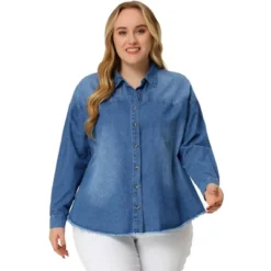 Agnes Orinda Women's Plus Size Button Down Long Sleeve Denim Shirts 15 Agnes Orinda Women's Plus Size Button Down Long Sleeve Denim Shirts -Agnes Sales Store GUEST 6c1117b9 c9c8 45f8 aef9 c4f87745a652