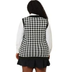 Agnes Orinda Women's Plus Size Sleeveless Houndstooth Knit Pullover Sweater Vest 10 Agnes Orinda Women's Plus Size Sleeveless Houndstooth Knit Pullover Sweater Vest -Agnes Sales Store GUEST 6ce675df a551 4129 accf a90182919c63