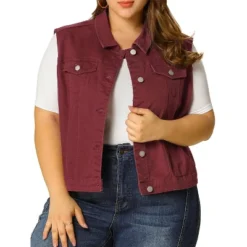 Agnes Orinda Women's Plus Size Buttons With Two Chest Flap Pockets Denim Vests -Agnes Sales Store GUEST 6d33a061 d774 4cdb aa4c db90a89887da
