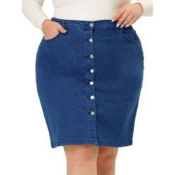 Agnes Orinda Women's Plus Size Denim Casual Mini Pockets Button Jean Pencil Skirts -Agnes Sales Store GUEST 6d45a453 3aca 40e6 84a9 973bf3f57699