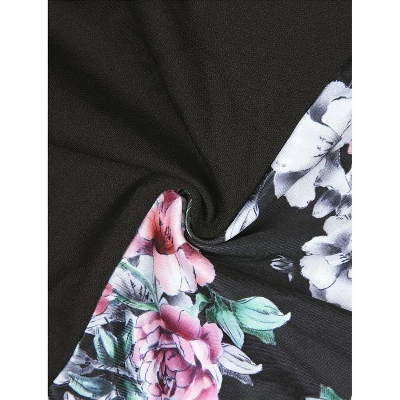 Agnes Orinda Women's Plus Size Zipper Raglan Sleeves Floral Bomber Jacket 5 Agnes Orinda Women's Plus Size Zipper Raglan Sleeves Floral Bomber Jacket - Image 5