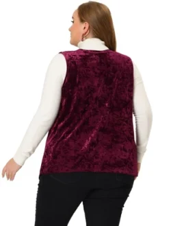 Agnes Orinda Plus Size Velvet Cardigan For Women Fashion Vests Asymmetric Hem Open Front Vest -Agnes Sales Store GUEST 6e9694f2 4df0 4646 ba0e 39bd002b9060