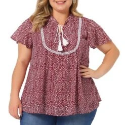 Agnes Orinda Women's Plus Size Bib Peasant Ditsy Floral Tie Neck Keyhole Chiffon Blouse 13 Agnes Orinda Women's Plus Size Bib Peasant Ditsy Floral Tie Neck Keyhole Chiffon Blouse -Agnes Sales Store GUEST 6ee519cd 32d5 4917 b10c fc7b7d17cdcd