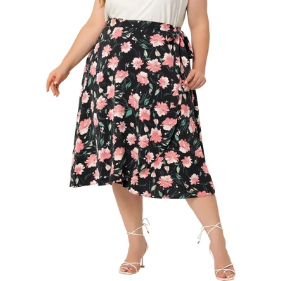 Agnes Orinda Women's Plus Size Boho Wrap Floral Beach Lightweight A Line Skirt 8 Agnes Orinda Women's Plus Size Boho Wrap Floral Beach Lightweight A Line Skirt - Image 8