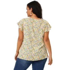 Agnes Orinda Women's Plus Size Floral Short Sleeve Casual Blouse -Agnes Sales Store GUEST 6fa7432c 5db0 41db b97e 530f70fc8acc