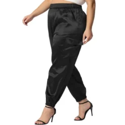 Agnes Orinda Women's Plus Size Cargo Elastic Waist Athleisure Ankle Length Satin Joggers Pant -Agnes Sales Store GUEST 6ffca860 2c88 4bca 8f05 bff414683401