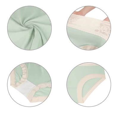 Agnes Orinda Women's 3 Packs Lace Trim Comfort Underwear High Rise Briefs 3 Agnes Orinda Women's 3 Packs Lace Trim Comfort Underwear High Rise Briefs - Image 3