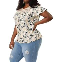 Agnes Orinda Women's Plus Size Top Floral Lace Panel Keyhole Back Flare Sleeve 16 Agnes Orinda Women's Plus Size Top Floral Lace Panel Keyhole Back Flare Sleeve -Agnes Sales Store GUEST 731c7bc9 464d 477c b0ef 98c84d76738e
