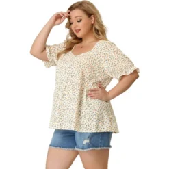 Agnes Orinda Women's Plus Size Floral Babydoll Peplum Waist Short Sleeve Blouses 10 Agnes Orinda Women's Plus Size Floral Babydoll Peplum Waist Short Sleeve Blouses -Agnes Sales Store GUEST 7393e24a 39de 4040 b27f a79112ab55f2