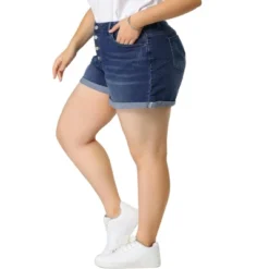 Agnes Orinda Plus Size Shorts For Women Roll Hem Denim Jeans Short Pants -Agnes Sales Store GUEST 73b8b3c5 4b08 4b7b 92b9 6377baecfaba