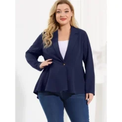 Agnes Orinda Women's Plus Size High-Low Hem Workwear Formal Peplum Blazers -Agnes Sales Store GUEST 73c0e6d1 9ca7 4e84 915c 57b6a178bdee
