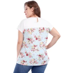 Agnes Orinda Women's Plus Size Dolman Sleeve Print Shirt Sheer Floral Summer T-shirts -Agnes Sales Store GUEST 747d3a2b f4be 49e7 9b5e 9bb58570f496