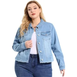 Agnes Orinda Women's Plus Size Classic Denim Casual Long Sleeve Fashion Jean Jackets -Agnes Sales Store GUEST 74f16386 33e2 426b a1b7 3d002c2f4282