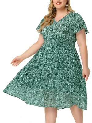 Agnes Orinda Women's Plus Size Trendy Smocked Waist A-Line Flowy Chiffon Midi Sundress 1 Agnes Orinda Women's Plus Size Trendy Smocked Waist A-Line Flowy Chiffon Midi Sundress