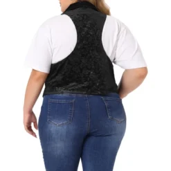 Agnes Orinda Women's Plus Size Velvet Vintage Jacquard Steampunk Lapel Collar Button Fashion Vests -Agnes Sales Store GUEST 7716432a 3cc9 4f3d b875 236641c8dd61