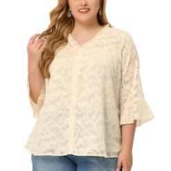 Agnes Orinda Plus Size Top For Women 3/4 Flare Sleeve V Neck Semi Sheer Blouses 9 Agnes Orinda Plus Size Top For Women 3/4 Flare Sleeve V Neck Semi Sheer Blouses -Agnes Sales Store GUEST 78aead13 95a4 42fb 9876 6a91c594618d